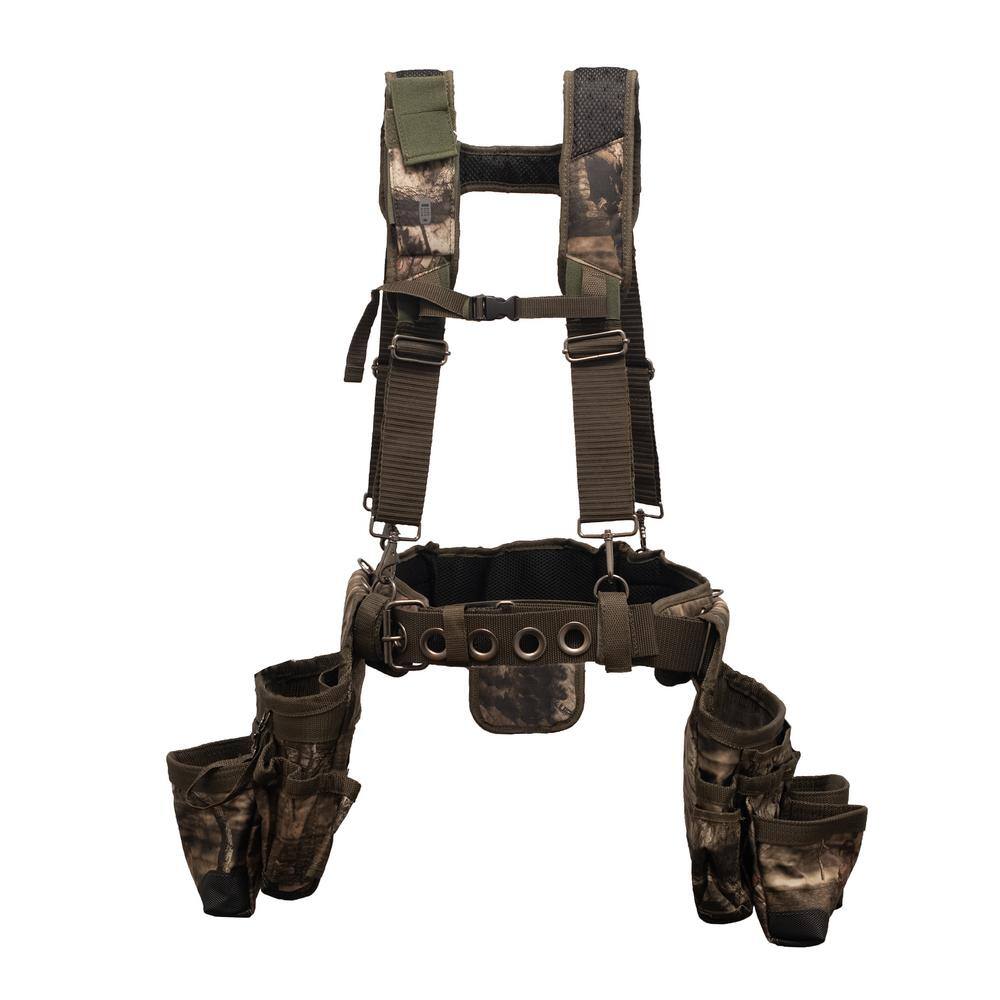 BUCKET BOSS Mossy Oak Break Up Infinity Camo Adjustable Tool Belt with Suspenders 85035