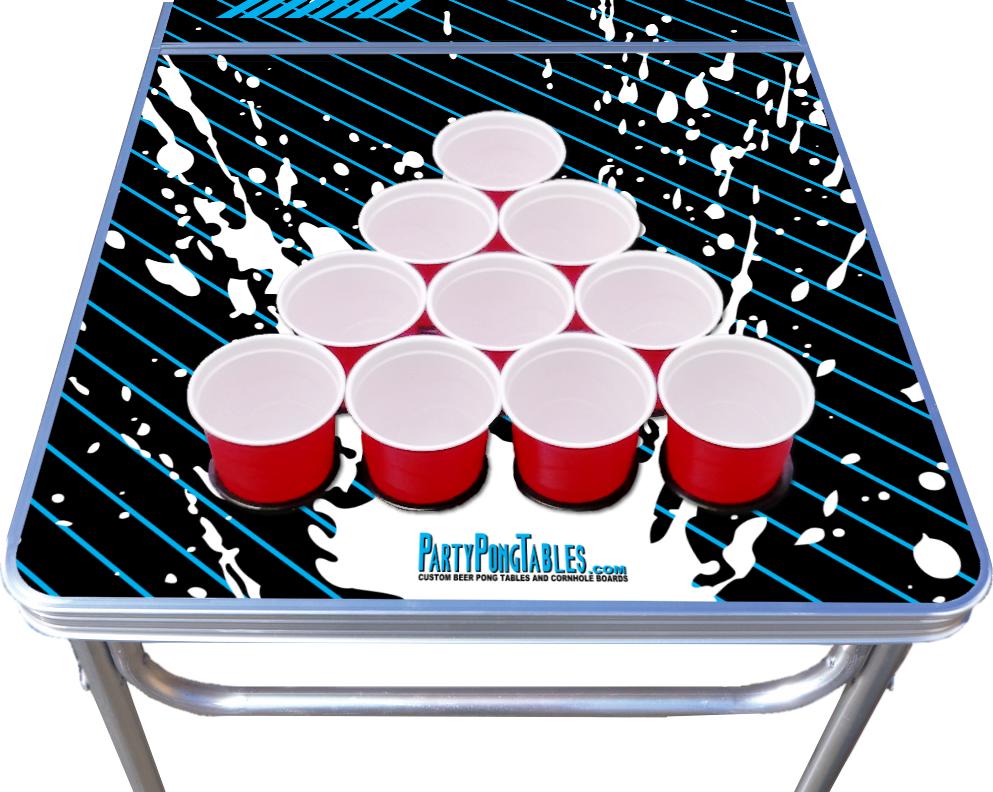 8-Foot Professional Beer Pong Table w/ Cup Holes  Party Pong Splash Edition