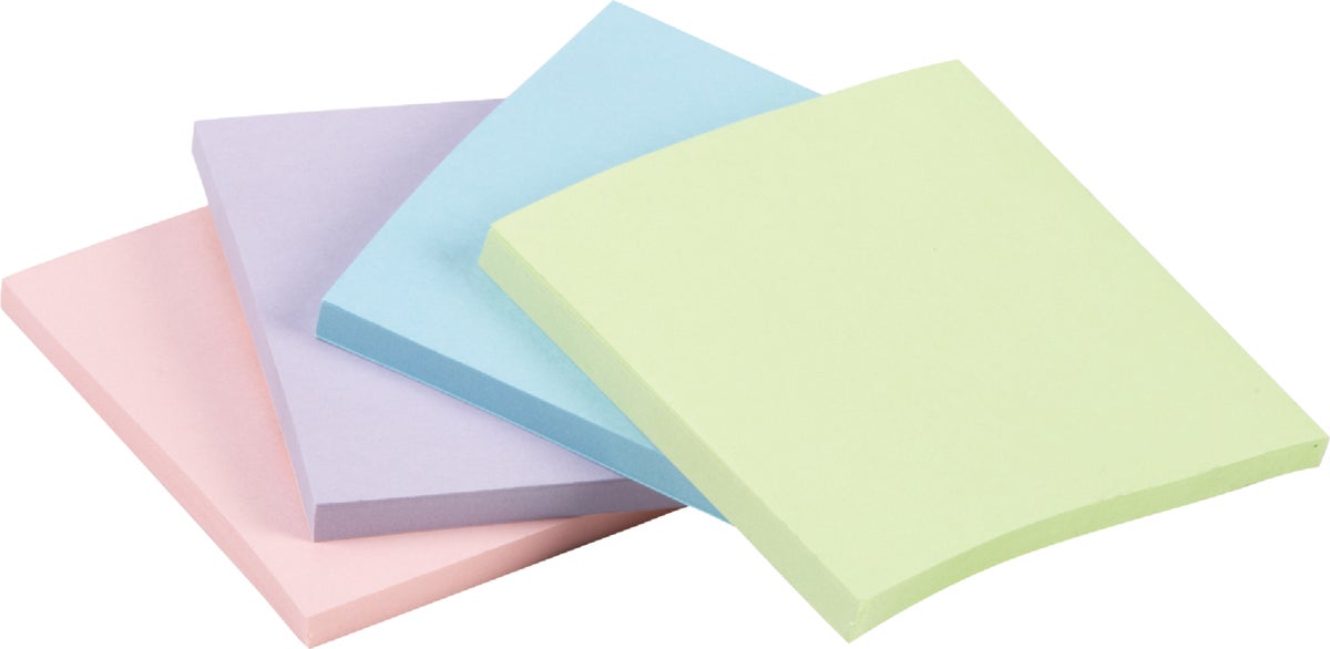 Post-It Note Pad 2-7 8 In. W. X 2-7 8 In. H. Yellow Pink Blue