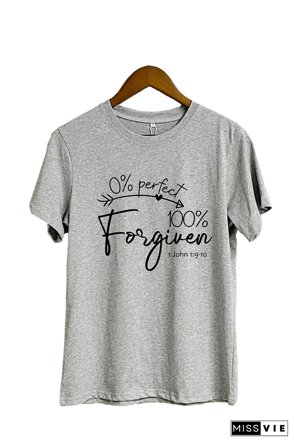 Bible Verse 0% Prefect 100% Short Sleeve Graphic Tee Wholesale