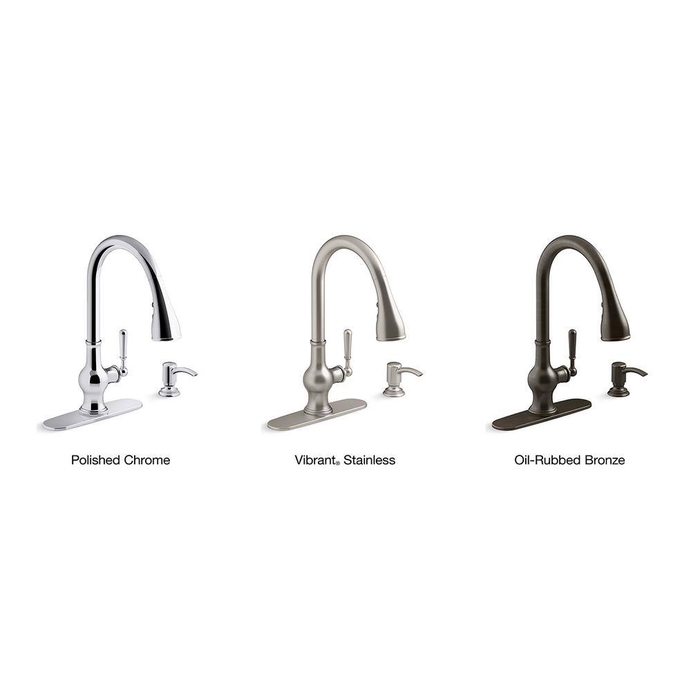 KOHLER Capilano Single-Handle Pull-Down Sprayer Kitchen Faucet with Boost Technology in Vibrant Stainless K-R24214-SD-VS