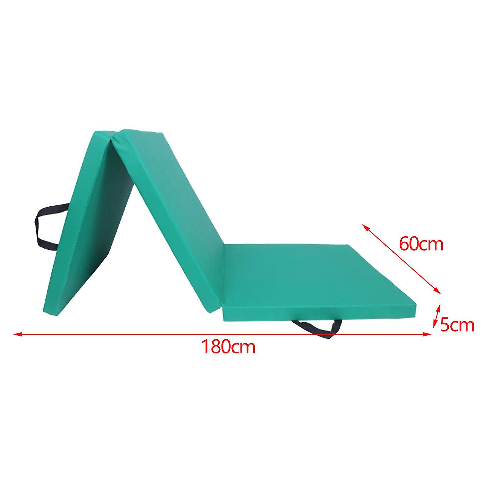 Three Fold Folding Thick Exercise Mat Yoga Pad For Stretching Training Fitness Green Oxford Cloth