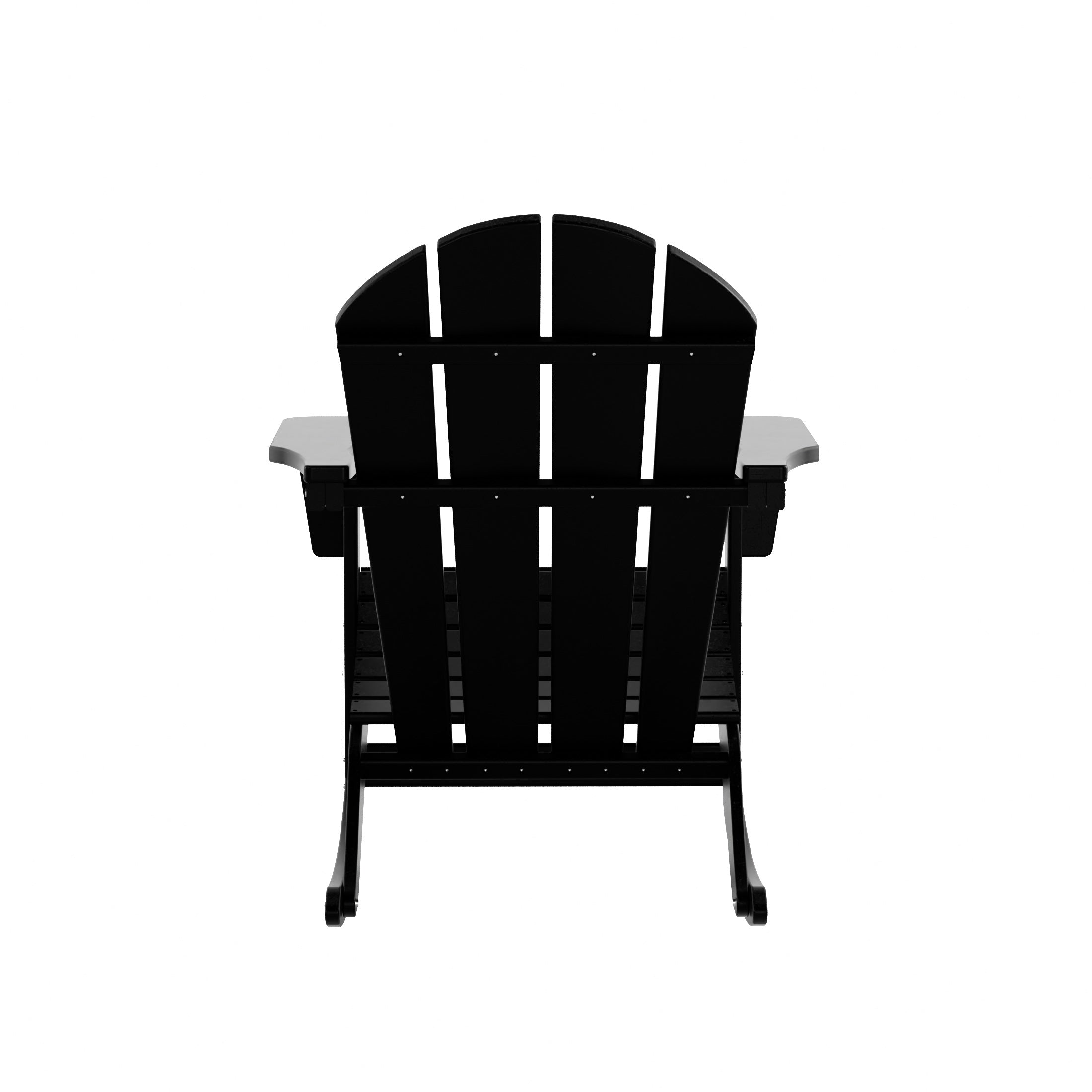 Westintrends Malibu Black Rocking Chair Outdoor, All Weather Resistant Poly Lumber Classic Porch Rocker Chair, 350 lbs Support Patio Lawn Plastic Adirondack Chair