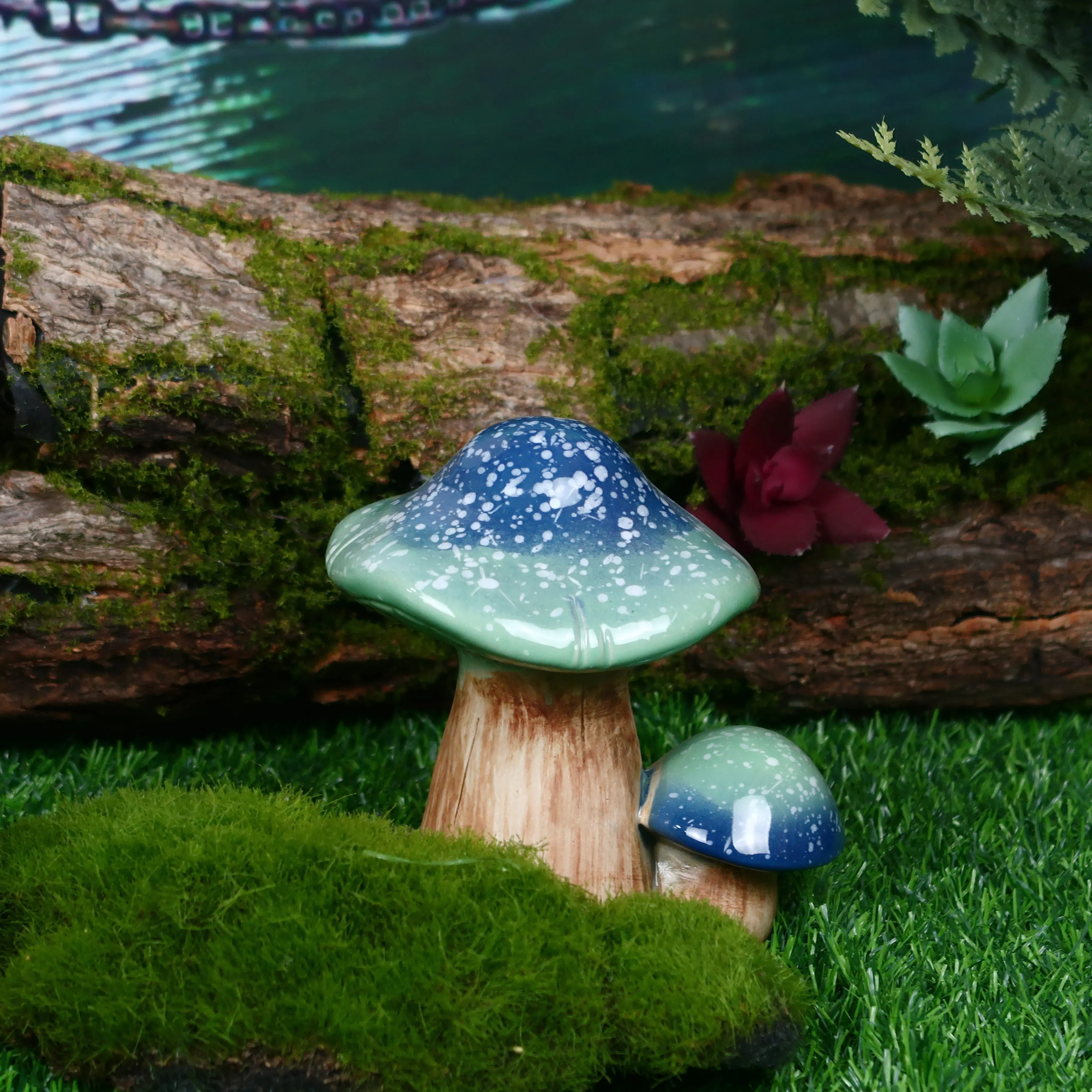 Fairy tale style garden decoration Ceramic Mushroom Crafts Flower Pots Gardening Supplies Small Decorations