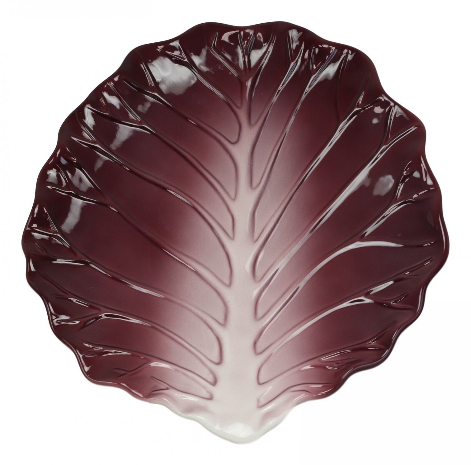 1 (12L) Kitchen Ceramic Fresh Red Cabbage Shaped Dinner Serving Plates Set Of 3 EBR02