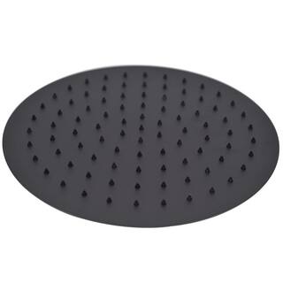 Westbrass 12 in. Round Thin High Pressure Rainfall Shower Head Matte Black SHR12-62