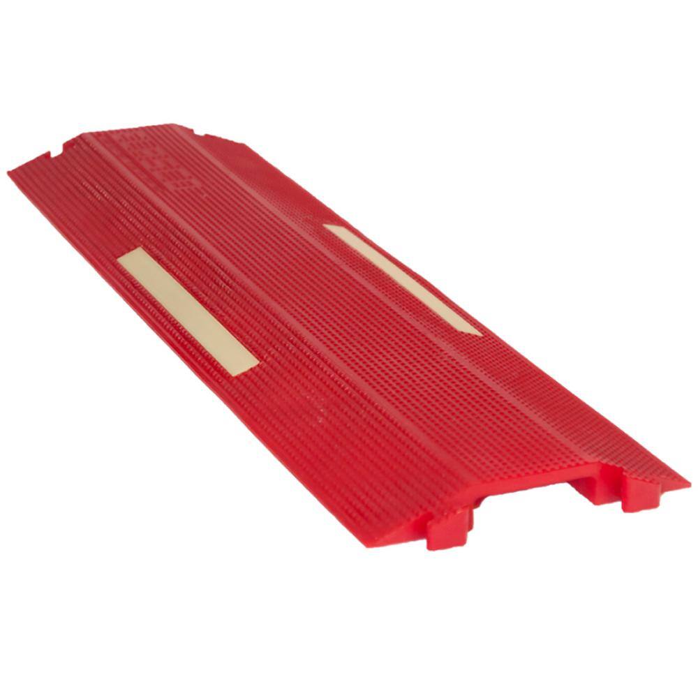 Elasco 3 ft. Single Channel WireCable Protector with Glow in the Dark Strip Red ED1010-R-GLOW