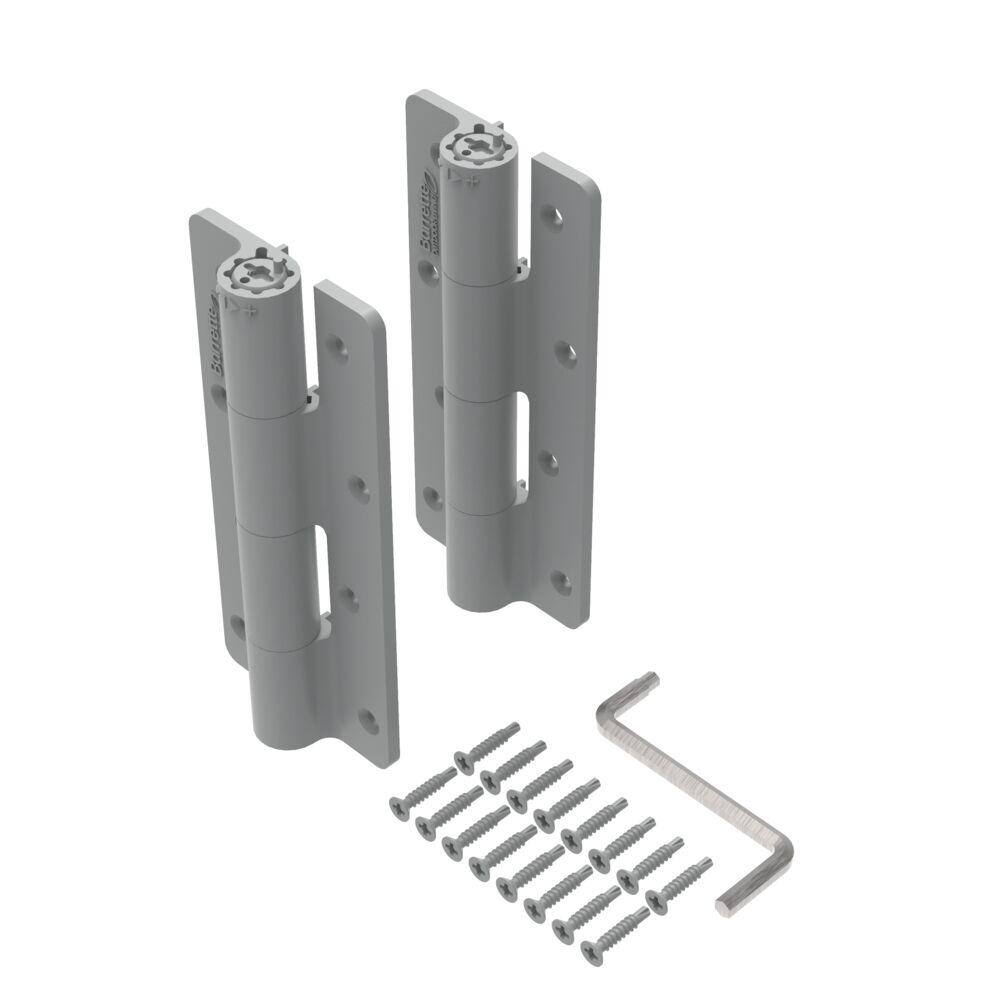 Barrette Outdoor Living 3.125 in. x 7.187 in. Aluminum Gray Heavy-Duty Butterfly Hinge (2-Pack) 73024460