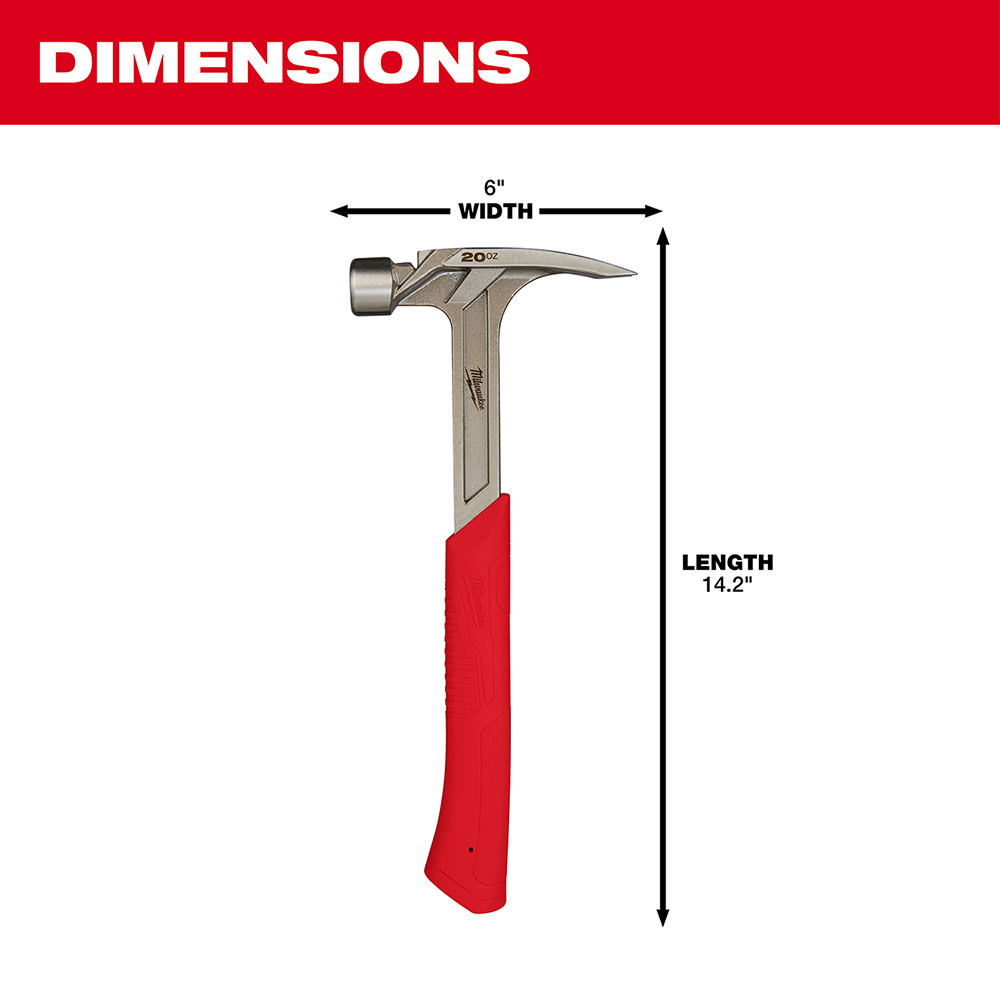 20oz Smooth Face Rip Claw Hammer ;