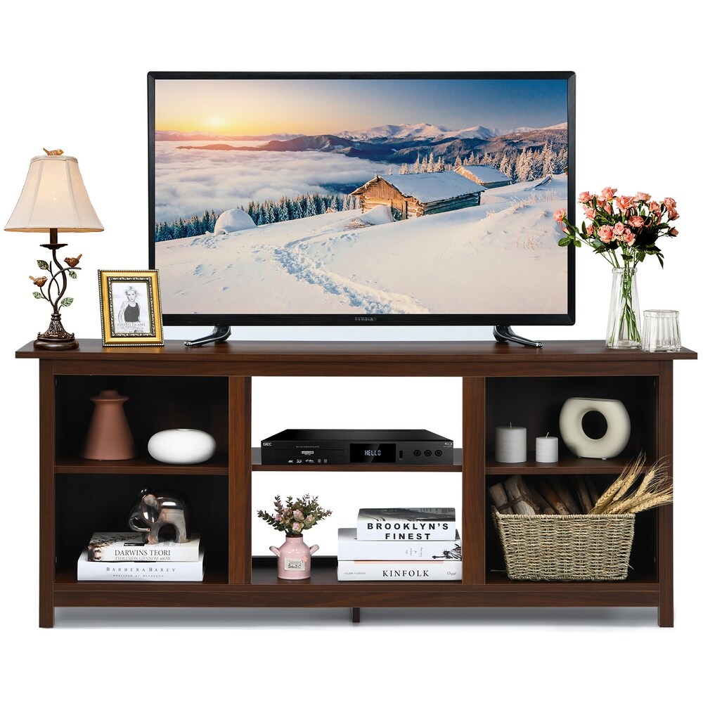 Costway TV Stand 58 inch Entertainment Media Console Center Up to 65   58'' x 16'' x 24''