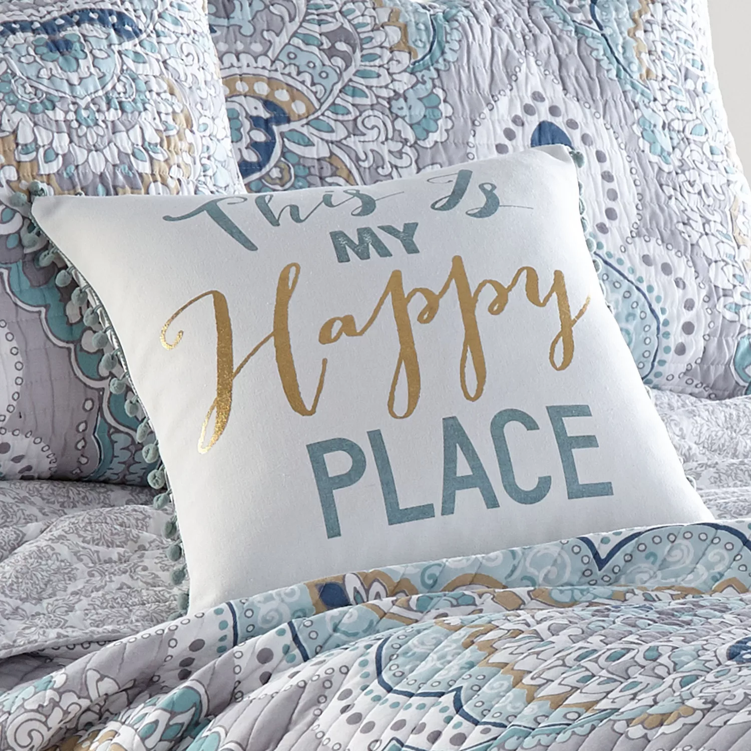 Olympia This is My Happy Place Throw Pillow