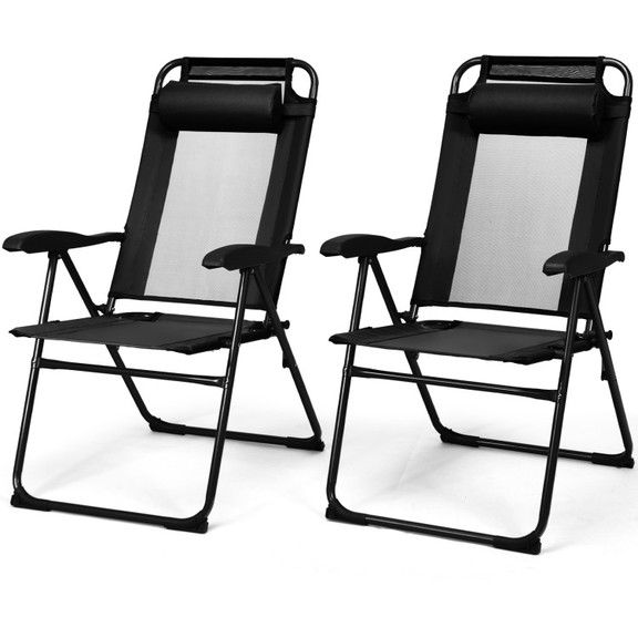 Costway 12598047 2 Pieces Patio Adjustable Folding...