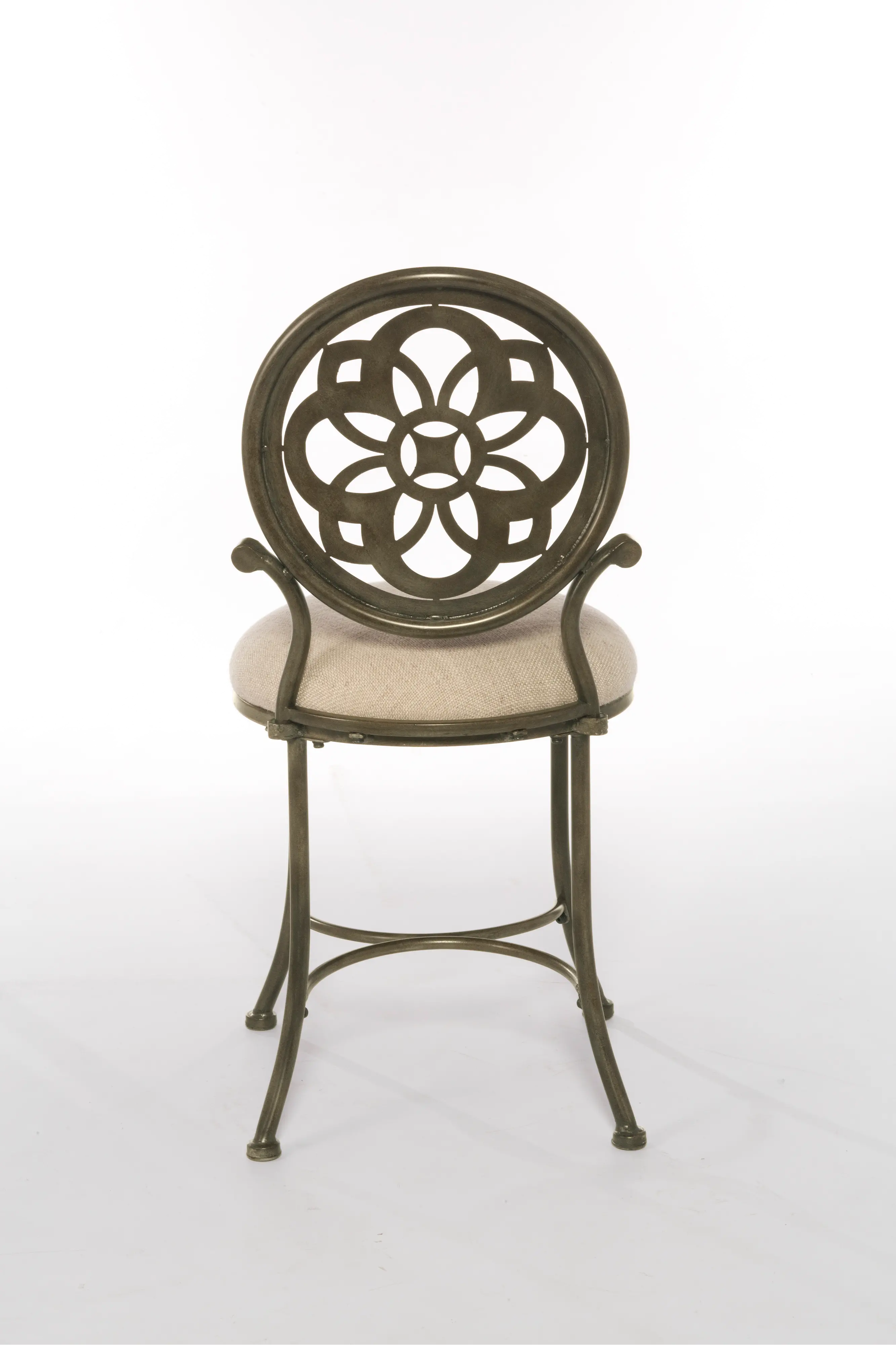 Gray with Rust Highlights Vanity Stool - Marsala