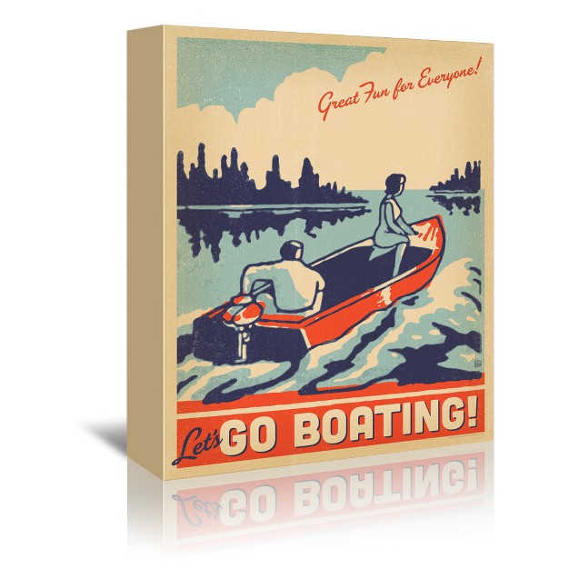 Americanflat Vintage Coastal Lake Go Boating By Anderson Design Group Unframed Canvas Wall Art