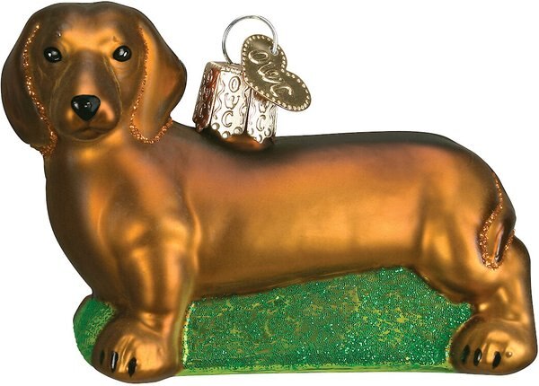 Old World Christmas Dachshund Glass Tree Ornament