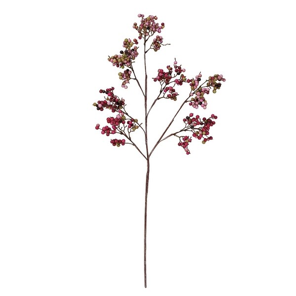 Faux Berry Stem with Metal and Polyethylene