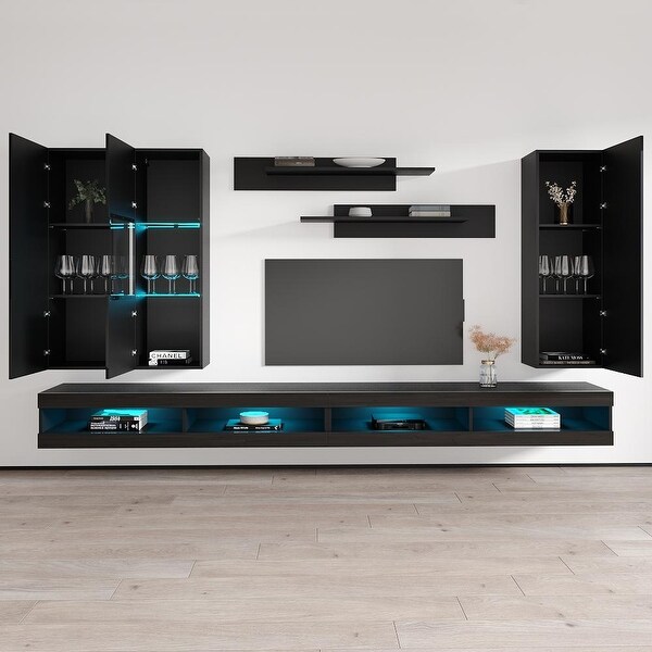 Fly EF5 34TV Wall Mounted Floating Modern Entertainment Center