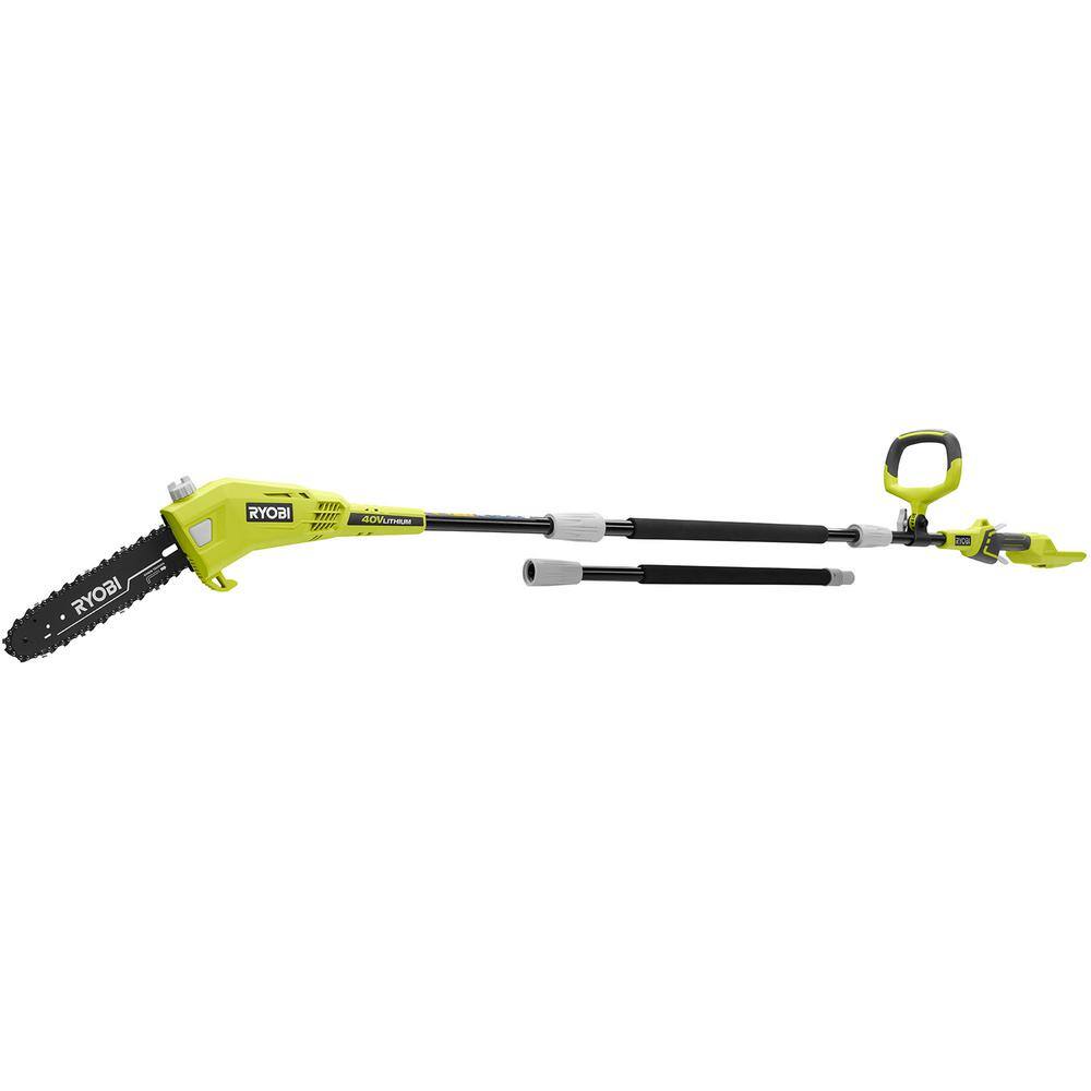 RYOBI 40V HP Brushless 18 in. Cordless Battery Chainsaw and 10 in. Cordless Battery Pole Saw with 5.0 Ah Battery and Charger RY40580-PS