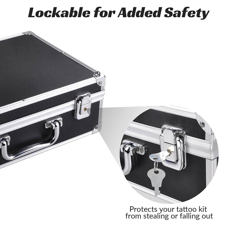 Yescom Lockable Carrying Case for Tattoo Machine Equipment