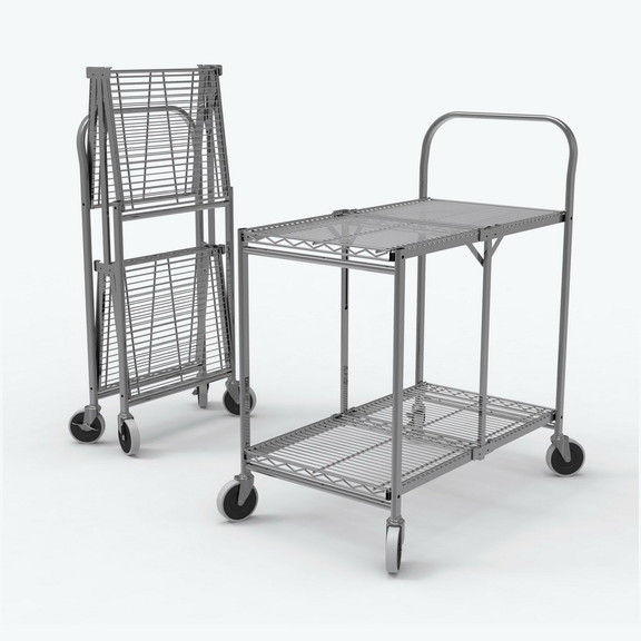 Luxor WSCC 2 Two Shelf Collapsible Wire Utility Ca...