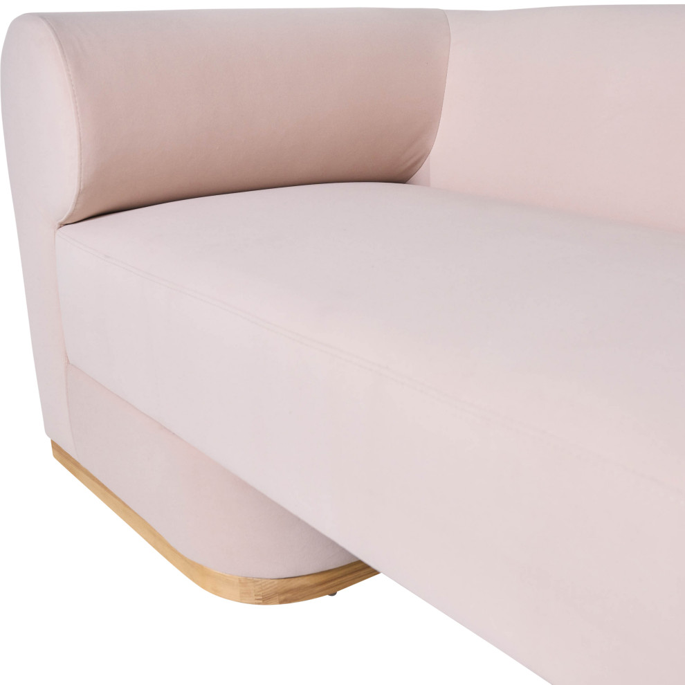 Modern Sofa   Oak Wood Base  Blush   Contemporary   Sofas   by Sagebrook Home  Houzz