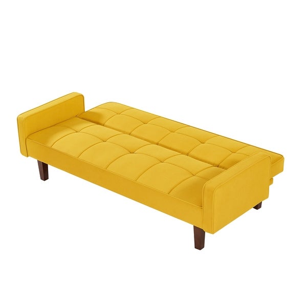 yellow armrest sofa bed