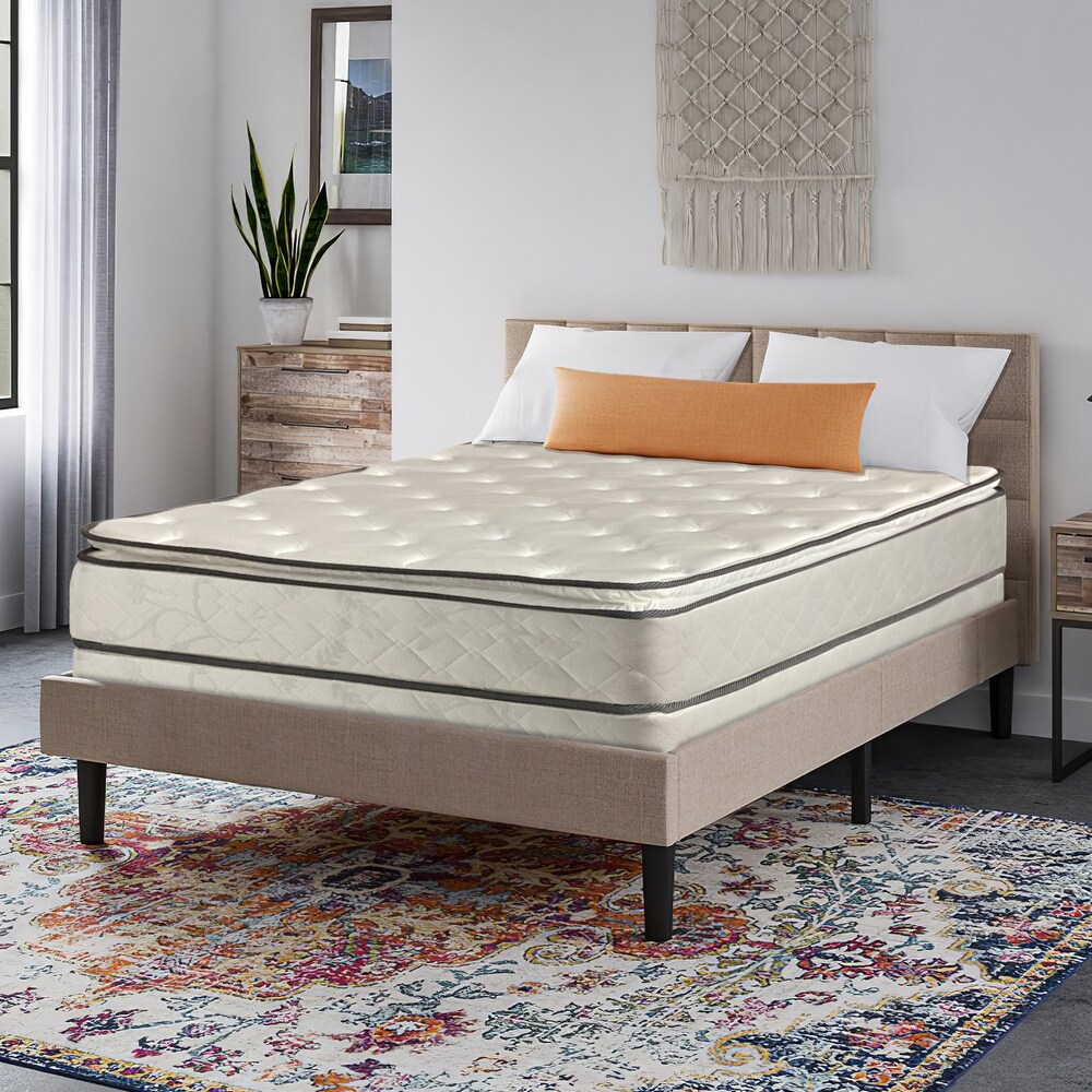 Onetan 10 in. Pillow top Innerspring Mattress and 4 in. Box Spring