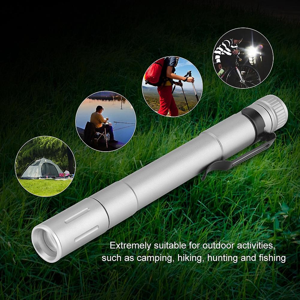 Aluminum Alloy High Power LED Flashlight Outdoor Camping Torch Lamp Light 3 Levels Sliver