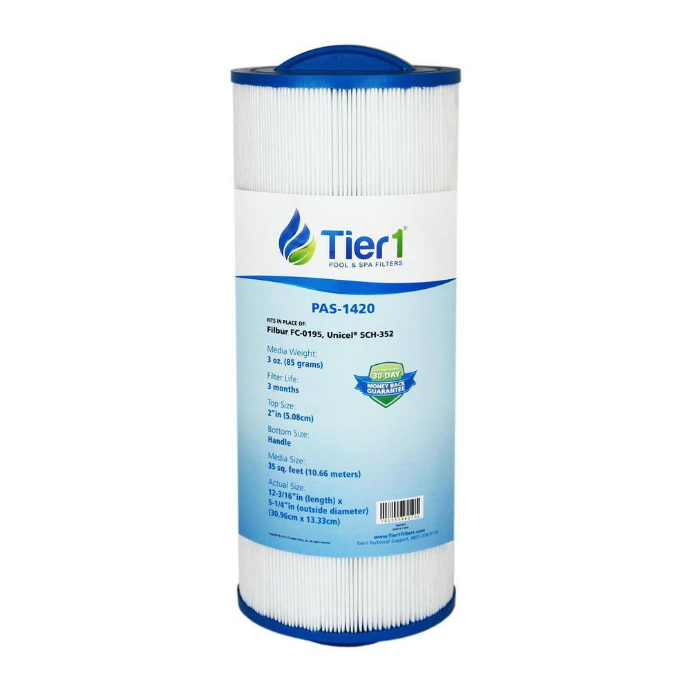 Tier1 PAS-1420 5.19 in. Dia Spa Filter Cartridge for Marquis PPM35SC Filbur FC-0195 Unicel 5CH-352 TIER1-PAS-1420