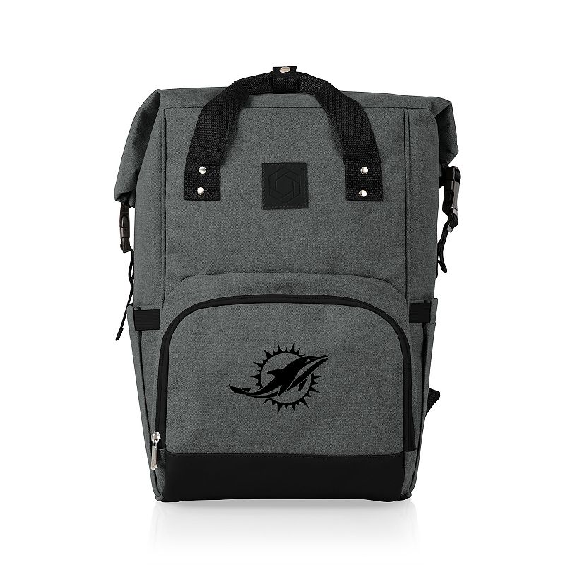 Picnic Time Miami Dolphins On The Go Roll-Top Cooler Backpack