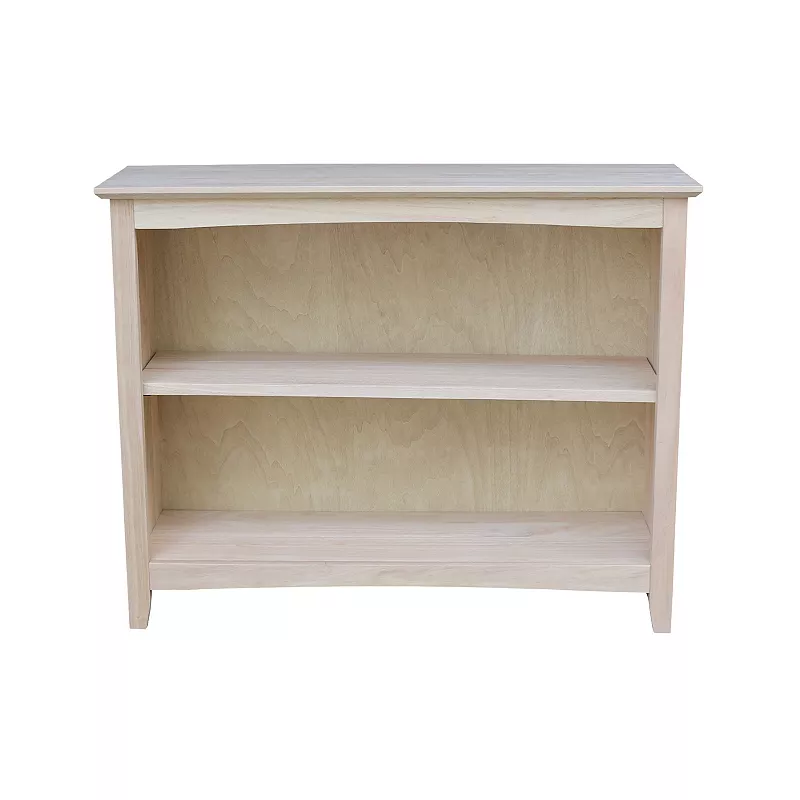 International Concepts Shaker Unfinished 2-Shelf Bookcase