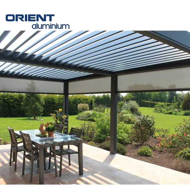 Customized Adjustable Outdoor Gazebo Waterproof Louvered Roof Motorized Bioclimatic Aluminium Pergola 3x4