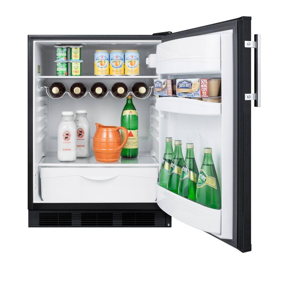 Summit Appliance 24 in. W 5.5 cu. ft. Freezerless Refrigerator in Black FF63BK2