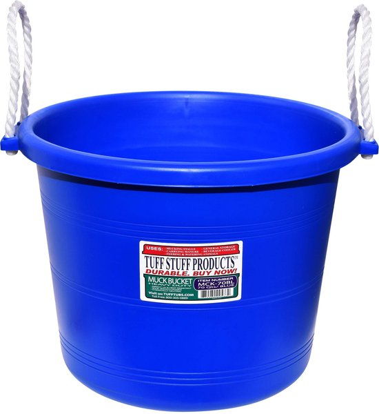 Tuff Stuff Products Heavy Duty Muck Bucket Farm Animal Feeder， 70-qt