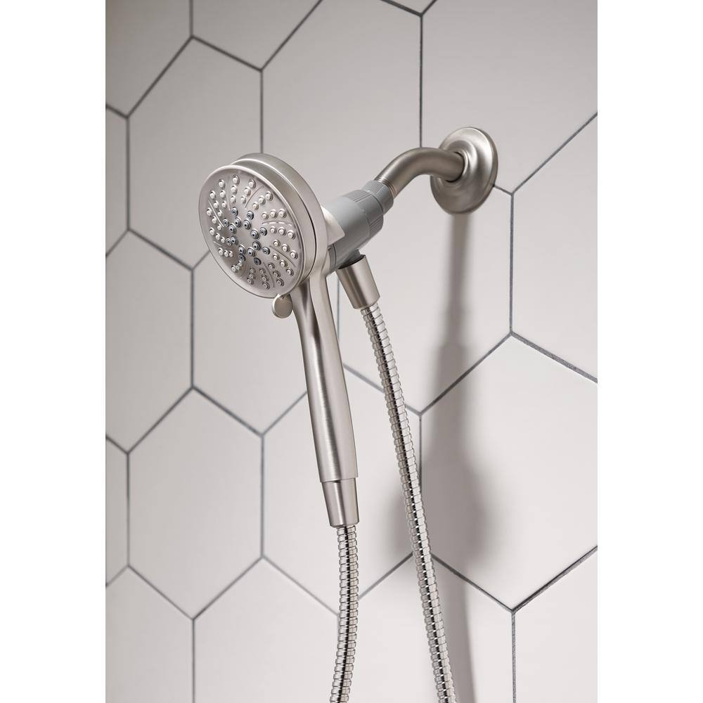 MOEN Attract with Magnetix 6-Spray 3.75 in. Single Wall Mount Handheld Adjustable Shower Head in Spot Resist Brushed Nickel 26000SRN