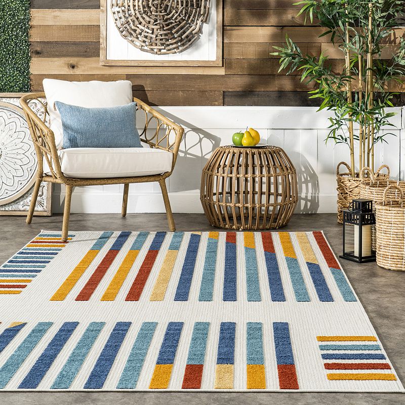 nuLoom Adali Contemporary Striped Indoor/Outdoor Area Rug