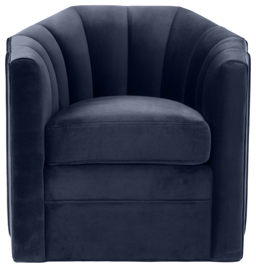 Midnight Blue Velvet Swivel Chair  Eichholtz Delancey   Contemporary   Armchairs And Accent Chairs   by Oroa   Distinctive Furniture  Houzz