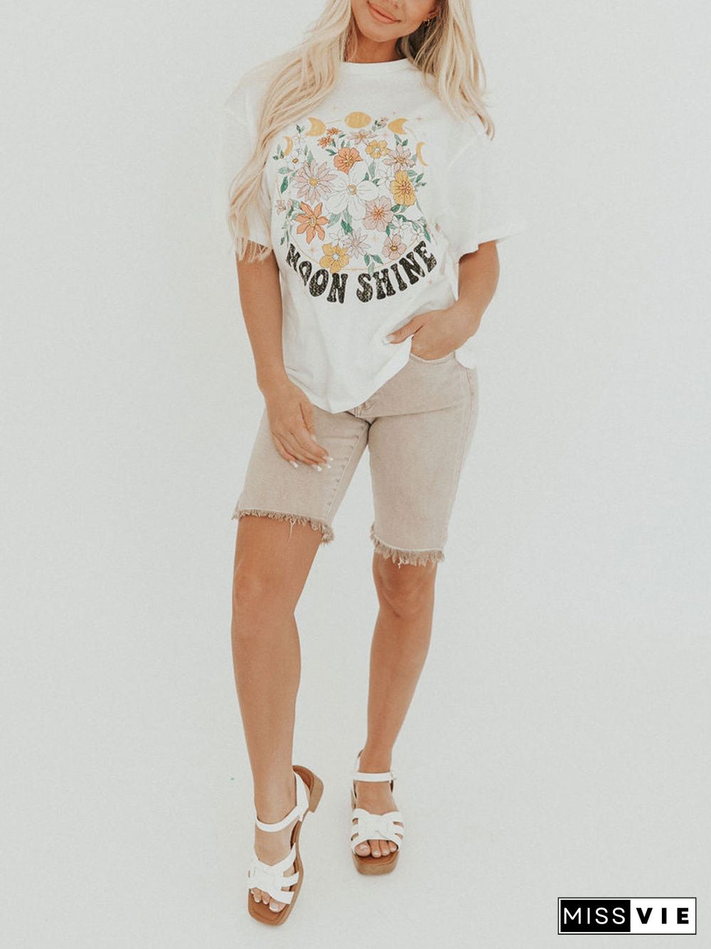 Floral Moon Shine Graphic Tee