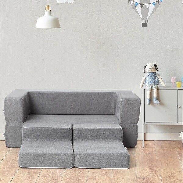 Modular Kids Couch for Toddler Playroom，Bedroom Imaginative Furniture，Kids Sofa