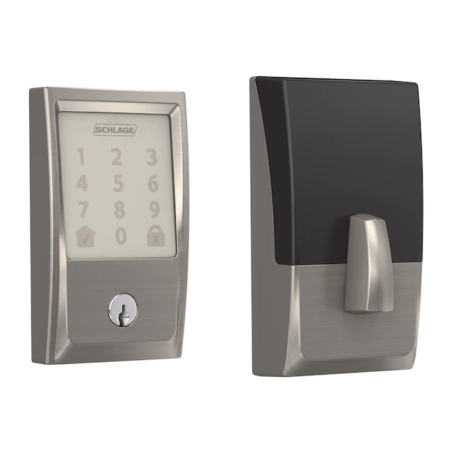 Schlage Encode Century Satin Nickel Wi-fi Compatibility Single Cylinder Electronic Deadbolt Lighted Keypad Touchscreen Smart Lock