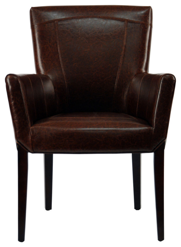 Ted Leather Arm Chair Brown   Modern   Armchairs And Accent Chairs   by Virgil Stanis Design  Houzz