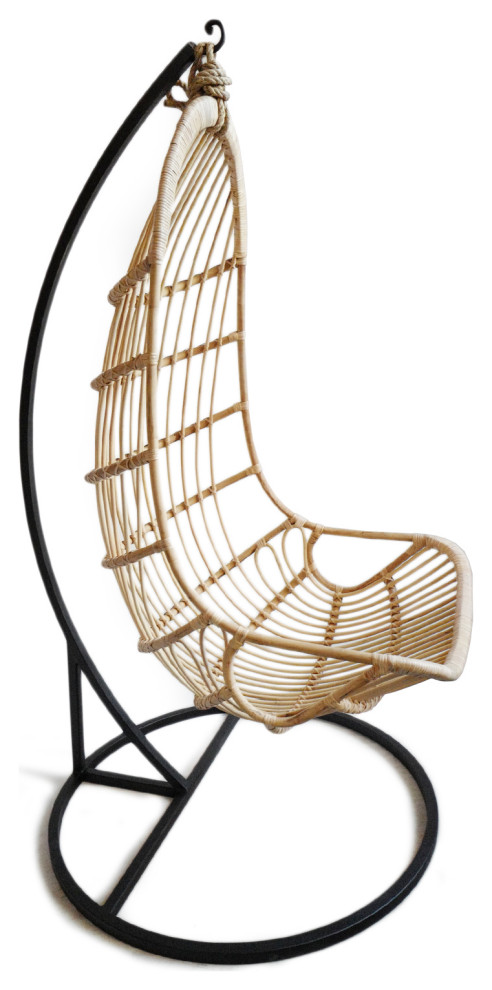 Bamboo Hanging Scoop Chair   Tropical   Hanging Chairs   by Design Mix Furniture  Houzz