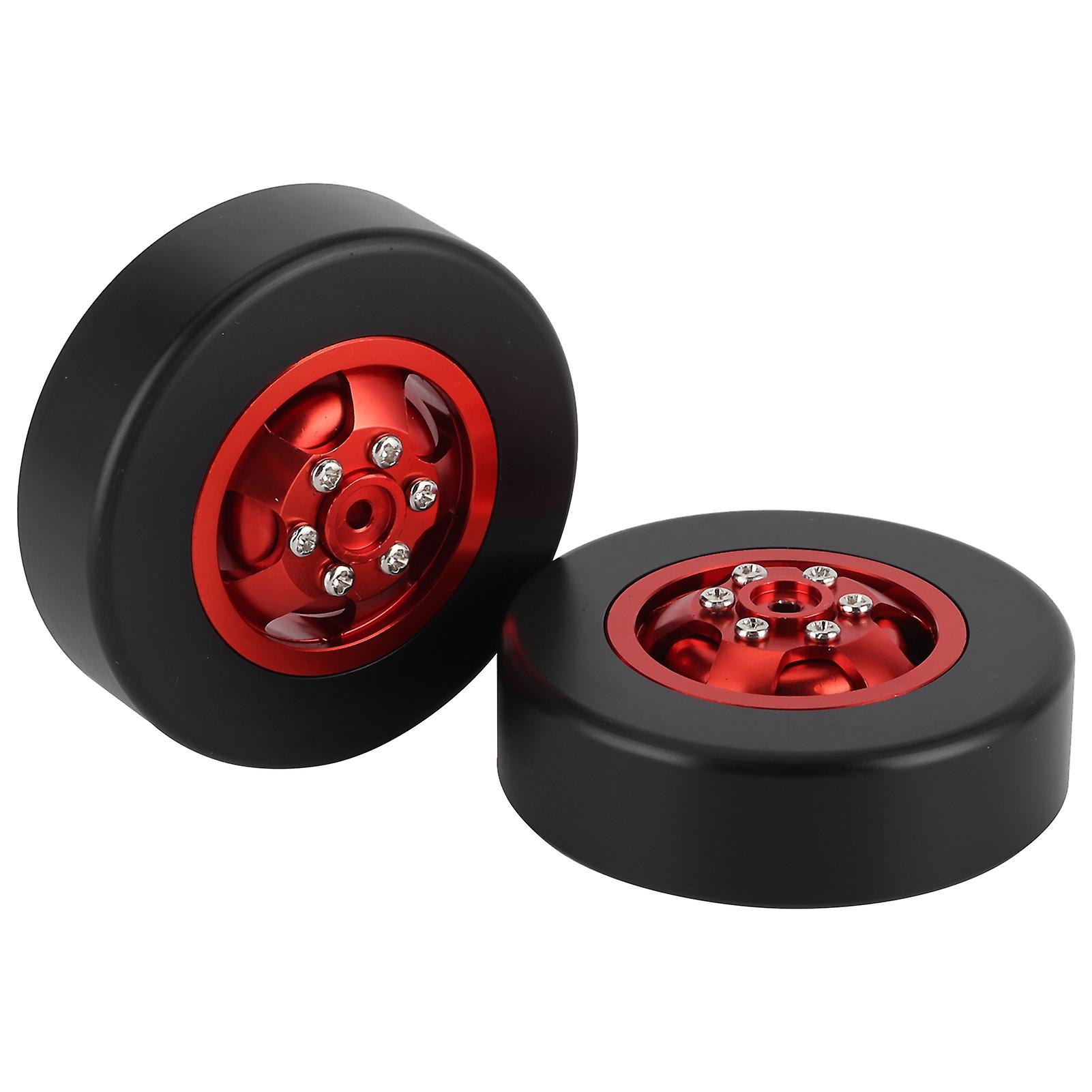 2pcs Aluminum Alloy Drift Tire Rc Car Parts Accessories Fit For Wpl D12 Rc Truck 54mmred