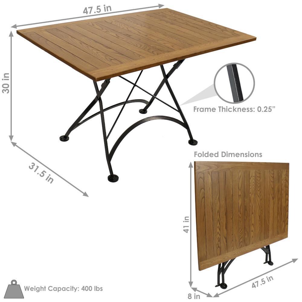 Ultimate Patio 48-Inch European Chestnut Wood Folding Dining Table