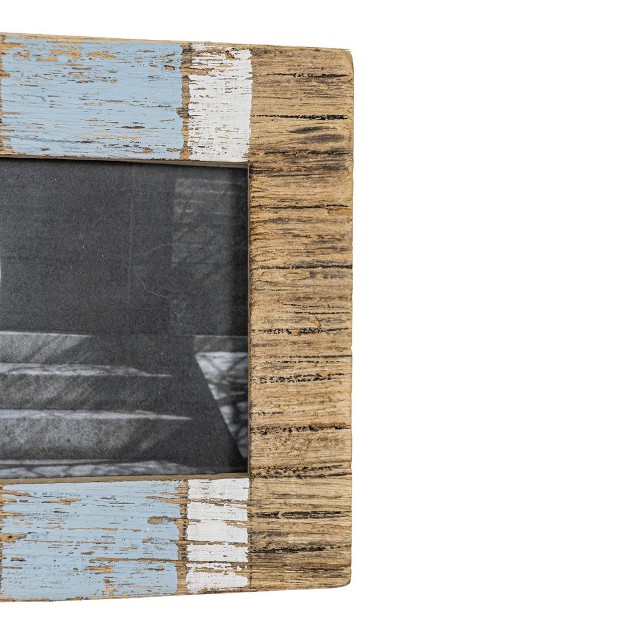 4x6 Inch Washed Driftwood Picture Frame Blue Wood Mdf amp Glass By Foreside Home amp Garden