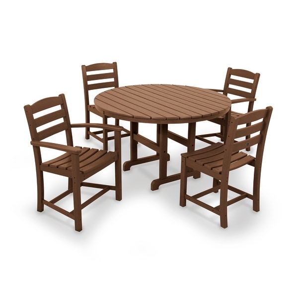 POLYWOOD La Casa Café 5Piece Round Farmhouse Dining Set