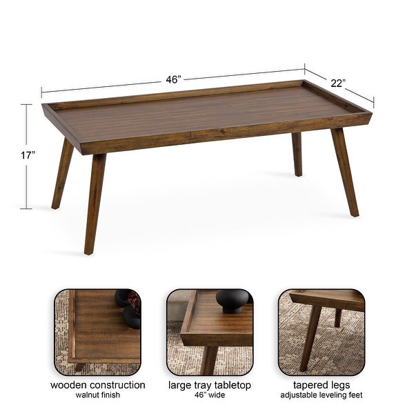 Kate and Laurel Eastmont Rectangle Wood Coffee Table - 46x22x17