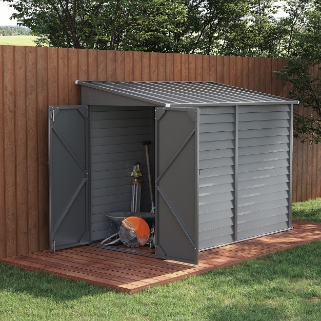 Outsunny Metal Garden Storage Shed Tool House With Sliding Door Spacious Layout amp Durable Construction For Backyard Patio Lawn