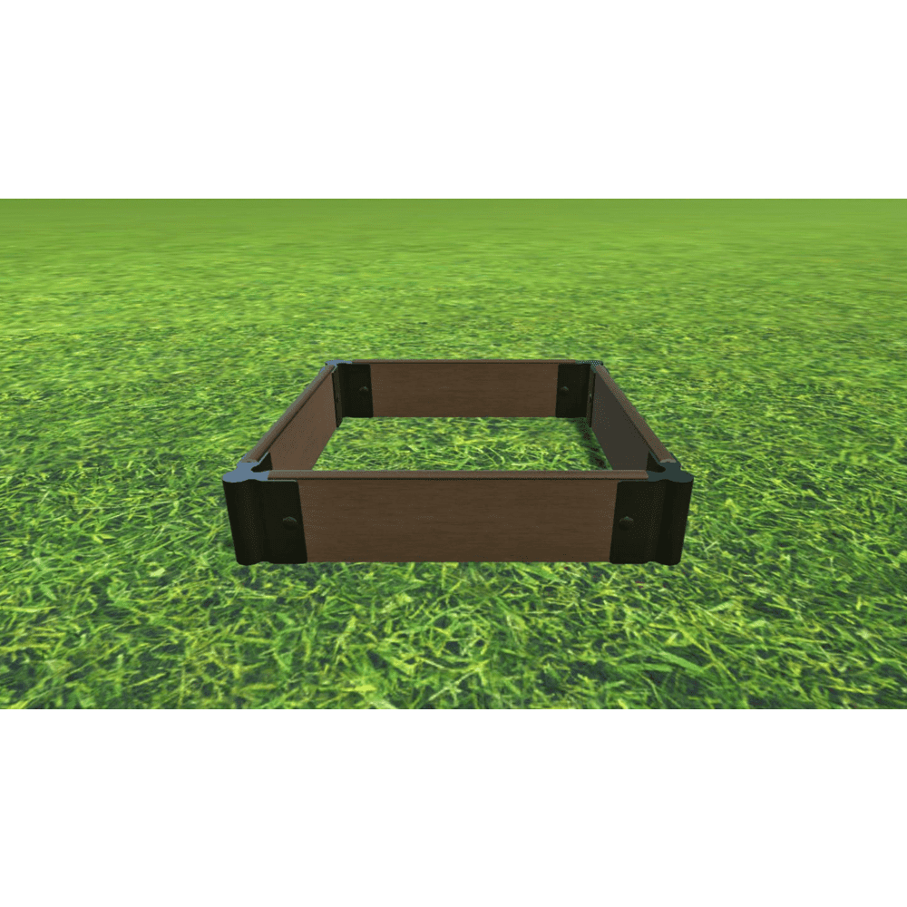 TOOL-FREE UPTOWN BROWN 2' X 2' X 5.5" RAISED GARDEN BED - 1" PROFILE