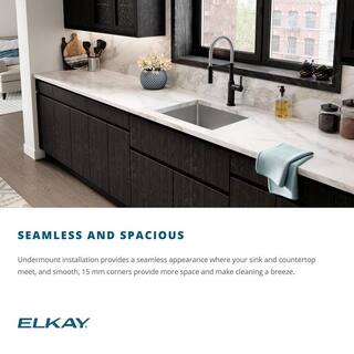 Elkay Crosstown Undermount Stainless Steel 33 in. Single Bowl Kitchen Sink with Bottom Grid and Drain EFRU311610TC